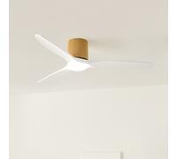 WIND CALM CUSTOM WOVEN - Ventilador De Techo 40W Silencioso Ø132 Cm 100% Madera Con Luz LED Mando A Distancia
