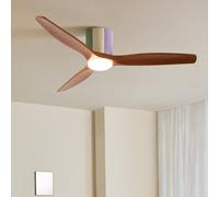 WIND CALM CUSTOM WOVEN - Ventilador De Techo 40W Silencioso Ø132 Cm 100% Madera Con Luz LED Mando A Distancia