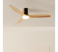 WIND CALM CUSTOM WOVEN - Ventilador De Techo 40W Silencioso Ø132 Cm 100% Madera Con Luz LED Mando A Distancia