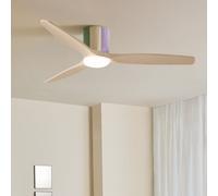 WIND CALM CUSTOM WOVEN - Ventilador De Techo 40W Silencioso Ø132 Cm 100% Madera Con Luz LED Mando A Distancia