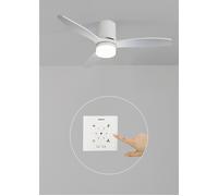 WIND CALM LINE - Ventilador De Techo 40W Silencioso Ø132 Cm 100% Madera Controlador De Pared + Mando