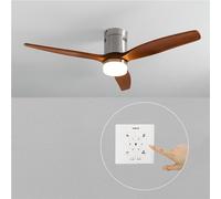 WIND CALM NATURAL WOOD - Ventilador De Techo 40W Silencioso 100% Madera Controlador De Pared + Mando