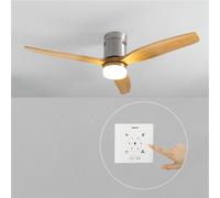 WIND CALM NATURAL WOOD - Ventilador De Techo 40W Silencioso 100% Madera Controlador De Pared + Mando