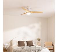WIND CALM NATURAL WOOD - Ventilador De Techo 40W Silencioso 100% Madera Mando A Distancia