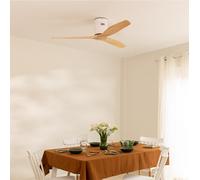 WIND CALM NATURAL WOOD - Ventilador De Techo 40W Silencioso 100% Madera Sin Luz