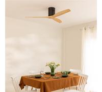 WIND CALM NATURAL WOOD - Ventilador De Techo 40W Silencioso 100% Madera Sin Luz