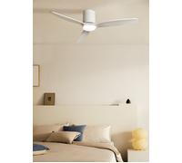 CREATE / WIND CALM SLIM LIGHT/Ventilador de techo con luz blanco con mando / 40W, Silencioso, Ø132 cm, 6 velocidades, plafón slim light, programable, función verano-invierno, luz led 3 temperaturas