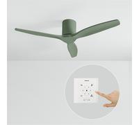 WIND CALM - Ventilador De Techo 40W Silencioso Con Aspas De ABS Técnico Varios Tamaños Sin Luz & Controlador De Pared + Mando & M (Ø132cm) (estancias 10m²-25m²) & Sage