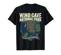 Wind Cave National Park Vintage Bisonte Boxwork Shield Design Camiseta