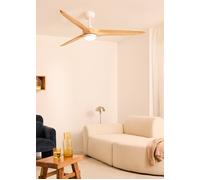 WIND CENTURY - Ventilador De Techo 40W Silencioso Ø152 Cm 100% Madera Con Luz