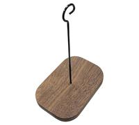 Wind Chime Hanger, Wall Bracket Hook, Adhesive Wooden Iron Holder, Rust-Resistant Decorative Mount, Outdoor Use for Porch Garden Balcony, 2.76x3.94x5.12 Inches, Brown, 1 Pack