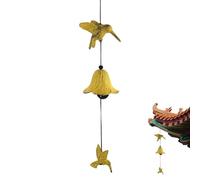 Wind Chime - Japanese Cast Iron Wind Chime, Temple Style Metal Bell with Hummingbird Design 42cm | For Courtyard Balcony Garden Patio Porch Outdoor Decor HT Art Through Multi-Lay
