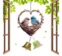 Wind Chimes | 2D Acrylic Heart Home Decor, Romantic Birds Outdoor Wind Chimes For Yard Patio Porch Balcony Window Door Wall Mom Women Christmas Birthday Valentines Day Use, Elegant