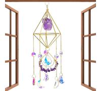 Wind Chimes - Crystal Sun Catcher Pendant, Hanging Window Ornament with Reflective Prism Design, Light Catching Feature, Ideal for Patio Balcony Courtyard Bedroom Party Yard Decor