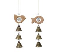 Wind Chimes - Fish Bird Outdoor Windbell Decor, 2 Piece Decorative Wind Chime Set for Garden, Patio, Porch and Balcony, Charming Fish and Bird Design Windbell for Home, Cafe, Restaurant Outdoor Spaces