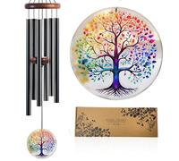 Wind Chimes for Garden Outdoor,Tree of Life Wind Chimes for Outside, Deep Tone Outdoor Wind Chime with Colorful Wind Catcher, Garden Porch Patio Decor, Memorial & Birthday Gift(Tree of Life,37in)