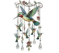 Wind Chimes For Outside - 11.81 Inch, Weather Resistant Rustproof Metal, Hummingbird Garden Decor | Outdoor Hanging Ornament For Patio, Porch, Balcony, Window, Wall, Birthday, Use