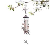 Wind Chimes - Metal Handmade Rustproof Hummingbird Wind Chimes, Memorial Bell Garden Decor | For Backyard Balcony Bedroom Birthday Country Festival Garden Home Landscaping Memorial Outside Hanging