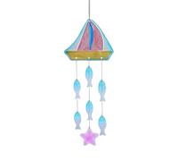 Wind Chimes Outside, Stained Glass Garden, 22.05x6.3in Starfish Turtle Ornaments, Colorful Hanging Decor, Outdoor Staineds Decor for Porch, Patio, Window, Backyard, Home