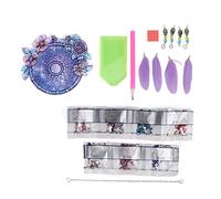 Wind Chimes Rhinestone Painting DIY Exquisite Dreamcatcher Shape Sparkling Wind Chimes Pendant for Window Door Car Decoration Complete Kit with Feathers and Rhinestones