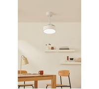 WIND CLEAR LAMP - Ventilador De Techo 40W Silencioso Ø55cm Aspas Retráctiles Con Luz LED Mando A Distancia