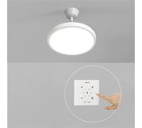 WIND CLEAR STUDIO - Ventilador De Techo 40W Silencioso Aspas Retráctiles Con Luz LED Varios Tamaños Controlador De Pared + Mando