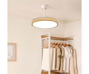 WIND CLEAR STUDIO - Ventilador De Techo 40W Silencioso Aspas Retráctiles Con Luz LED Varios Tamaños Mando A Distancia