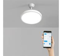 WIND CLEAR STUDIO - Ventilador De Techo 40W Silencioso Aspas Retráctiles Con Luz LED Varios Tamaños WIFI + Mando A Distancia