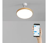 WIND CLEAR STUDIO - Ventilador De Techo 40W Silencioso Aspas Retráctiles Con Luz LED Varios Tamaños WIFI + Mando A Distancia