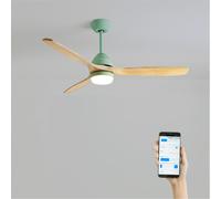 WIND CUP - Ventilador De Techo 40W Silencioso Ø132 Cm 100% Madera WIFI + Mando A Distancia