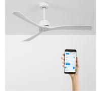 WIND LARGE - Ventilador De Techo 40W Silencioso Ø152 Cm 100% Madera Sin Luz