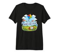 Wind Line Calm Cometa Carrete Viento Camiseta Premium