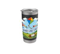 Wind Line Calm Cometa Carrete Viento Vaso térmico de acero inoxidable de doble pared