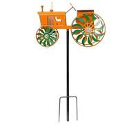 Wind Motion Spinner, Tractor Metal Decor, Outdoor Rotating Sculpture with Wind Driven Effect, Heavy Duty Iron Yard Art Piece, Rustic Farmhouse Spinner Design, Garden Lawn Ornament for Outdoor Spaces