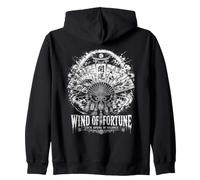 Wind of Fortune Luck se Abre en Silencio Olas japonesas Sudadera con Capucha