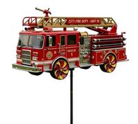 Wind Spinner - Fire Truck Ground Spinner | Weather-Resistant Decorative Weathers Vane | Metal Wind Spinners For Yard | Weathers-Resistant Sculpture Pinwheels For Garden Courtyard Ground Backyard
