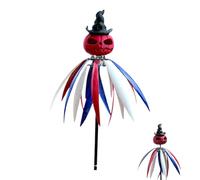 Wind Spinner, Pumpkin Scarecrow Garden Spinner, 9.84x7.87x35.43 Inches Spooky Windmill Sculpture Halloween Decoration for Lawn, Patio, Porch, Pathway, Balcony, Yard, Parties, Holiday Display Accent