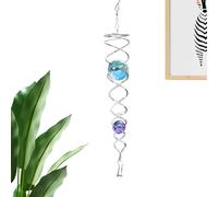 Wind Spinner Stabilizer - 9-Inch Stainless Steel Spiral Decorative Crystal All, Wind Spinner With Swivel Hook, Rainbow Gazing Chain, Outdoor & Indoor Garden Ornament