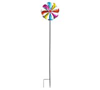 Wind Spinners Outdoor, Metal Art Decor, 8.66x42.52 Inches Portable Sculpture with High Stability Build, Galvanized Metal, Garden Hardware with Sculpted Style, Exterior Accessory for Courtyard