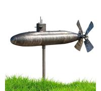 Wind Spinners Outdoor, Submarine Wind Spinner Sculpture Garden Decor, Metal Windmill for Yard and Garden Backyard