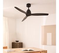 WIND STYLANCE NATURAL WOOD - Ventilador De Techo 40W Silencioso 100% Madera Varios Tamaños Sin Luz & Mando A Distancia & M (Ø132cm) (estancias 10m²-25m²) & Negro