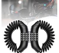 Windance 2PCS Cable de bloqueo antirrobo de casco de motocicleta, cerradura de equipaje retráctil portátil con bloqueo de seguridad de combinación de 4 dígitos (negro 2PCS)