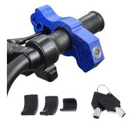 Windance Bloqueo antirrobo para motocicleta, bloqueo de freno delantero resistente, agarre del acelerador, palanca de freno y protección del manillar (azul, L)