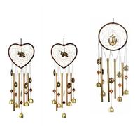 Windchime Dream Catcher Hanging Ornament Indoor Outdoor Birthday Gift Round Yarn Wall Pendant For Porch Window Garden Living Decoration Home(A)