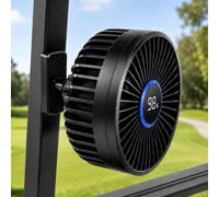 WINDEED Ventilador magnético para carrito de golf, ventilador recargable para soportes y marcos de carrito de golf de metal, soporte magnético fuerte, pantalla de batería digital, 3 velocidades