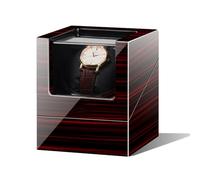 Winder - Reloj de pulsera con 5 rotaciones, diseño de lujo mecánico, caja de almacenamiento de madera, carcasa de piano Quiet Watch Display Case con motor y doble potencia (rojo Paint+blanco Velvet