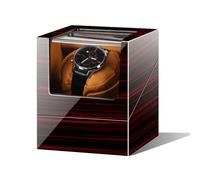 Winder - Reloj de pulsera con 5 rotaciones, diseño de lujo mecánico, caja de almacenamiento de madera, carcasa de piano Quiet Watch Display Case con motor y doble potencia (rojo Paint+blanco Velvet