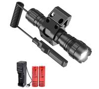 WINDFIRE 501B V6 Torcia LED tattica 100000 lumen Luce da caccia a LED nera opaca con supporto Picatinny, batterie ricaricabili e pressostato incluso Torcia elettrica per la caccia all'aperto