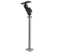 WINDFRD Soporte para buscador de peces de acero inoxidable y aluminio con eje de 17 pulgadas de largo y bola de 1.5 pulgadas, brazo de 15 cm, electrónico marino/buscador de profundidad/soporte de