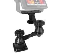 WINDFRD Soporte para buscador de peces marinos, soporte de aluminio con brazo ajustable reforzado de doble sección, soporta pantalla de 9 a 12 pulgadas, compatible con Garmin, Lowrance, Humminbird y